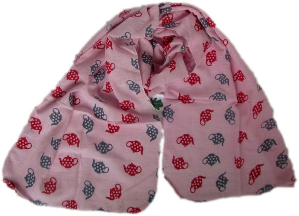 Pink Teapot Scarf