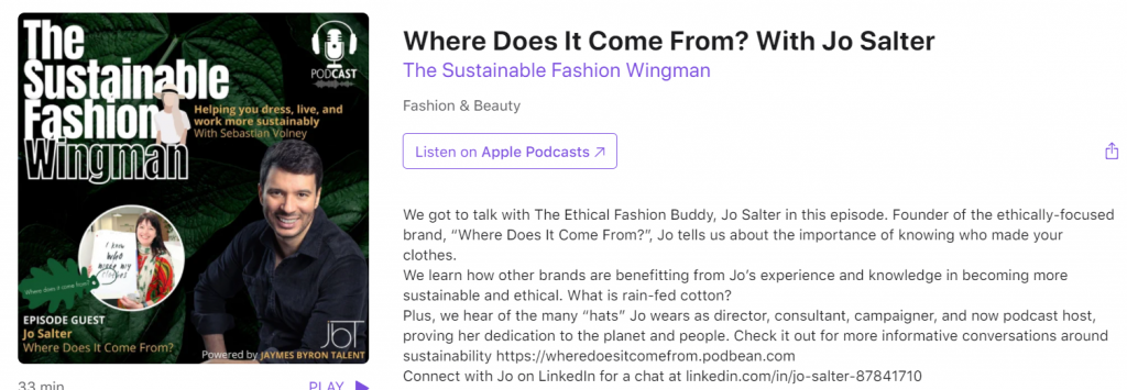 sustainable fashion wingman podcast